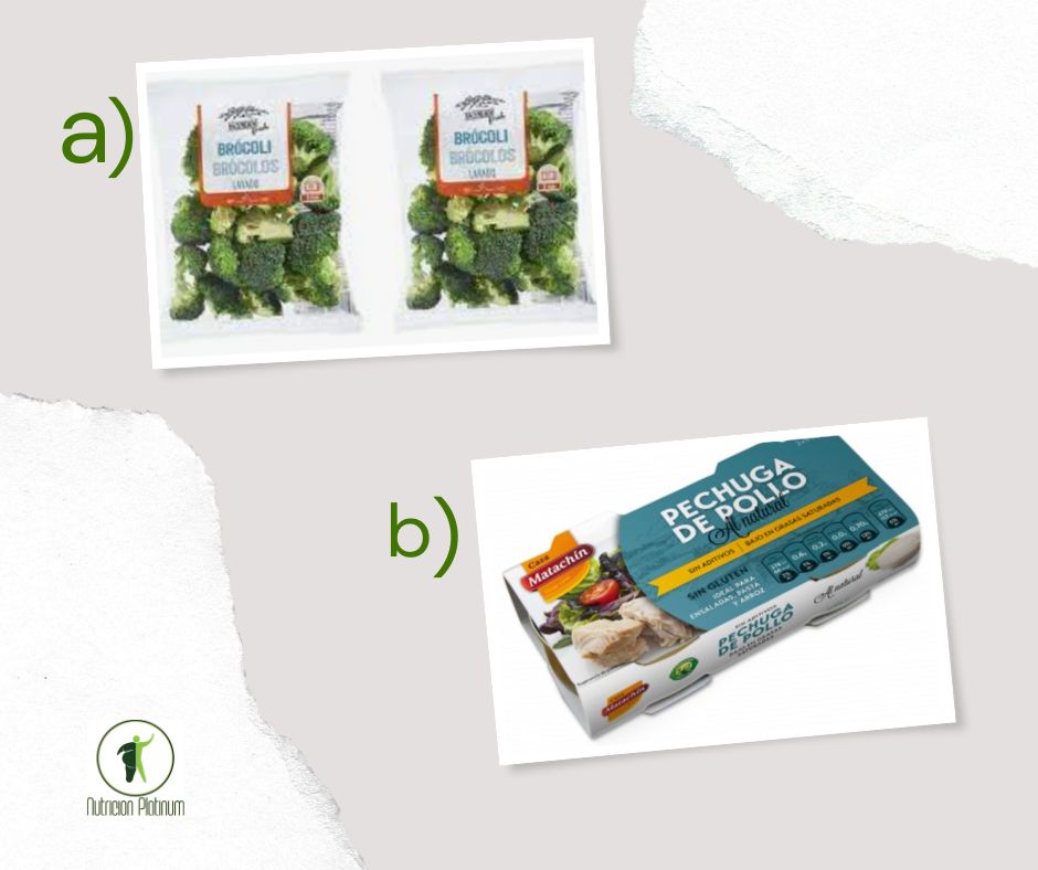 Brocoli con pechuga de pollo en lata.